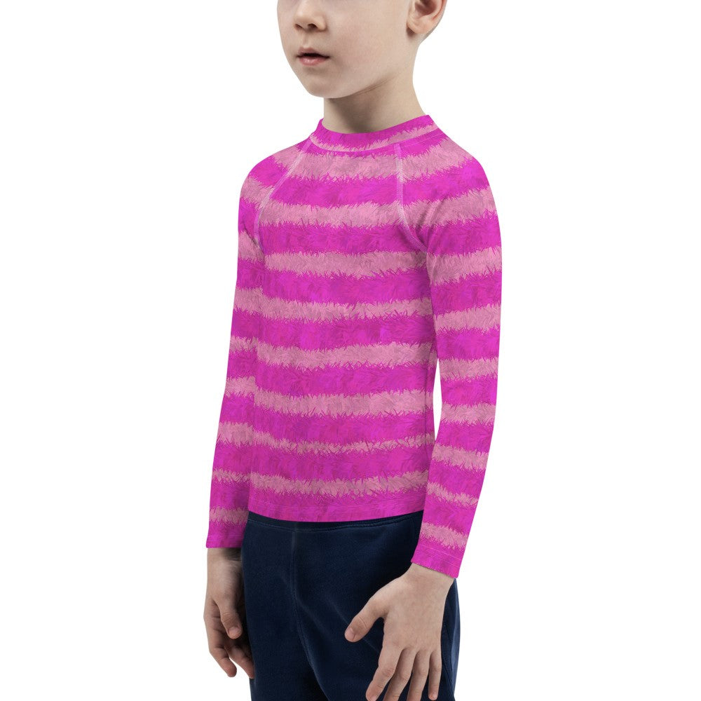 Cheshire Cat Inspired Fur Print Kids' Rash Guard