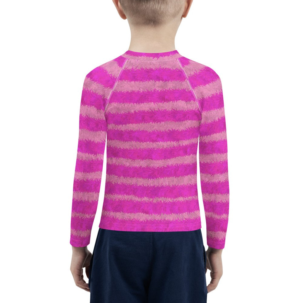 Cheshire Cat Inspired Fur Print Kids' Rash Guard