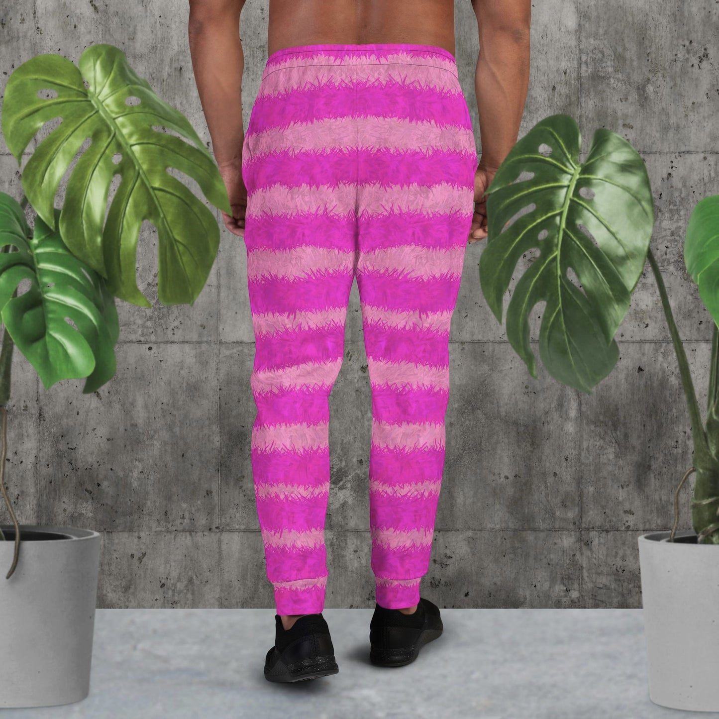 Cheshire Cat Inspired Fur Print Men's Slim Fit Joggers