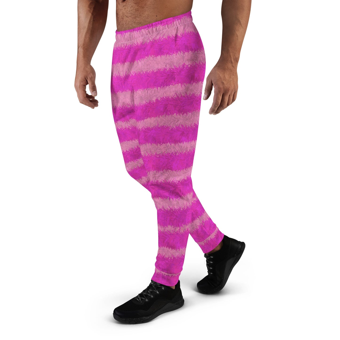 Cheshire Cat Inspired Fur Print Men's Slim Fit Joggers