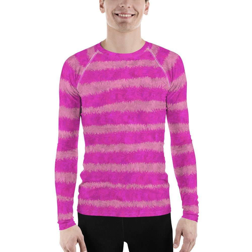 Cheshire Cat Inspired Fur Print Men's Rash Guard