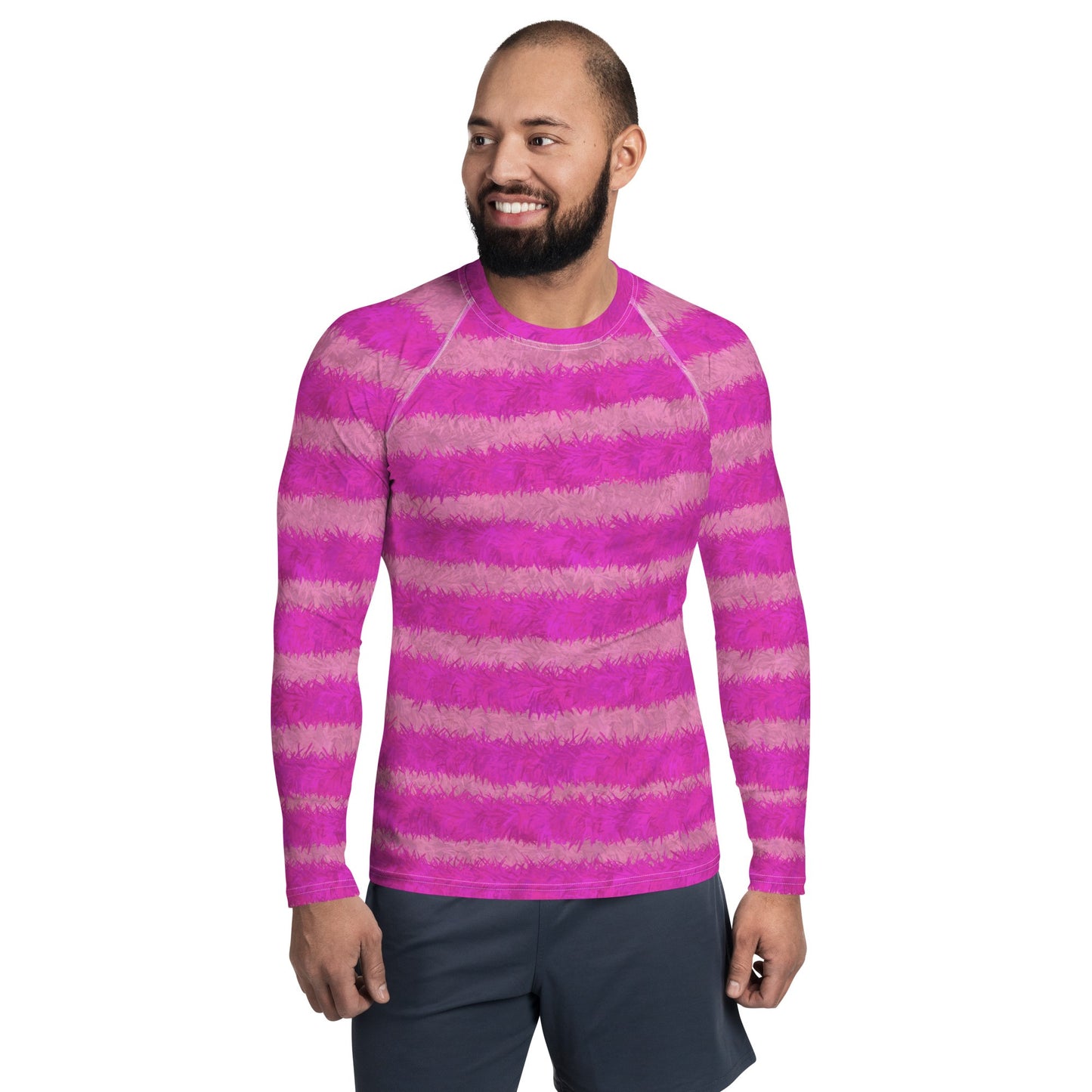 Cheshire Cat Inspired Fur Print Men's Rash Guard