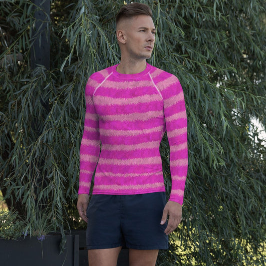 Cheshire Cat Inspired Fur Print Men's Rash Guard