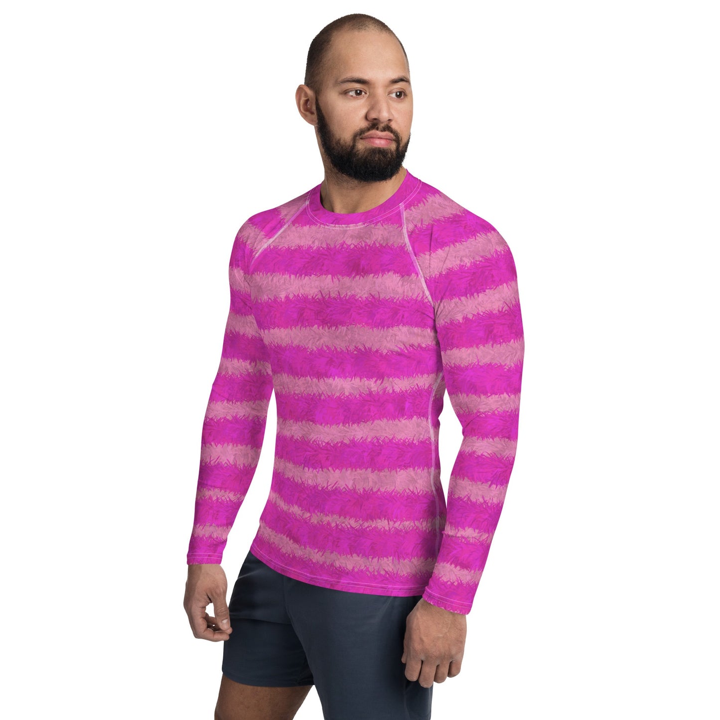 Cheshire Cat Inspired Fur Print Men's Rash Guard