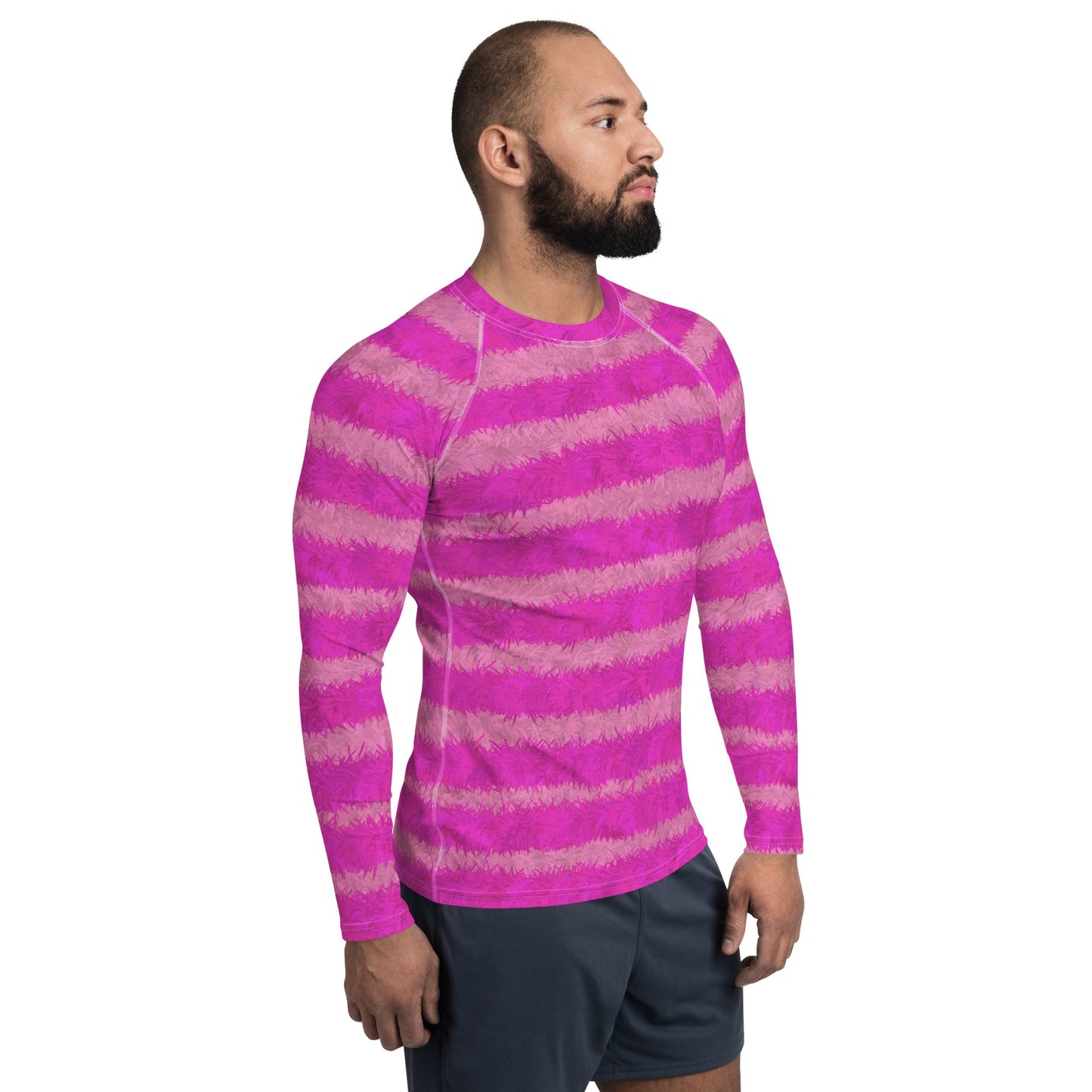 Cheshire Cat Inspired Fur Print Men's Rash Guard