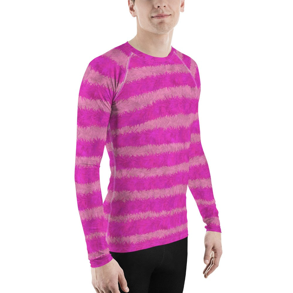 Cheshire Cat Inspired Fur Print Men's Rash Guard