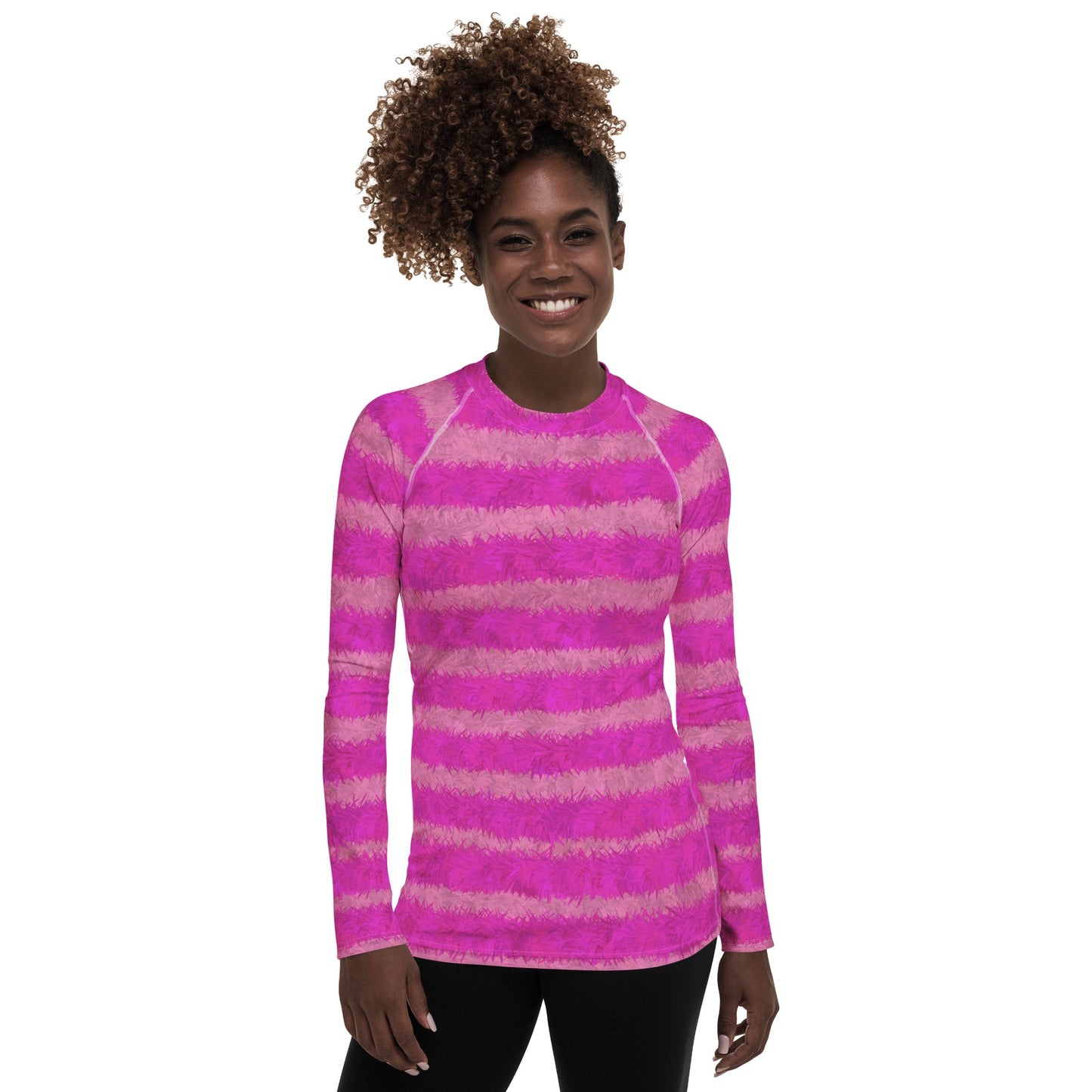 Cheshire Cat Inspired Fur Print Women's Rash Guard