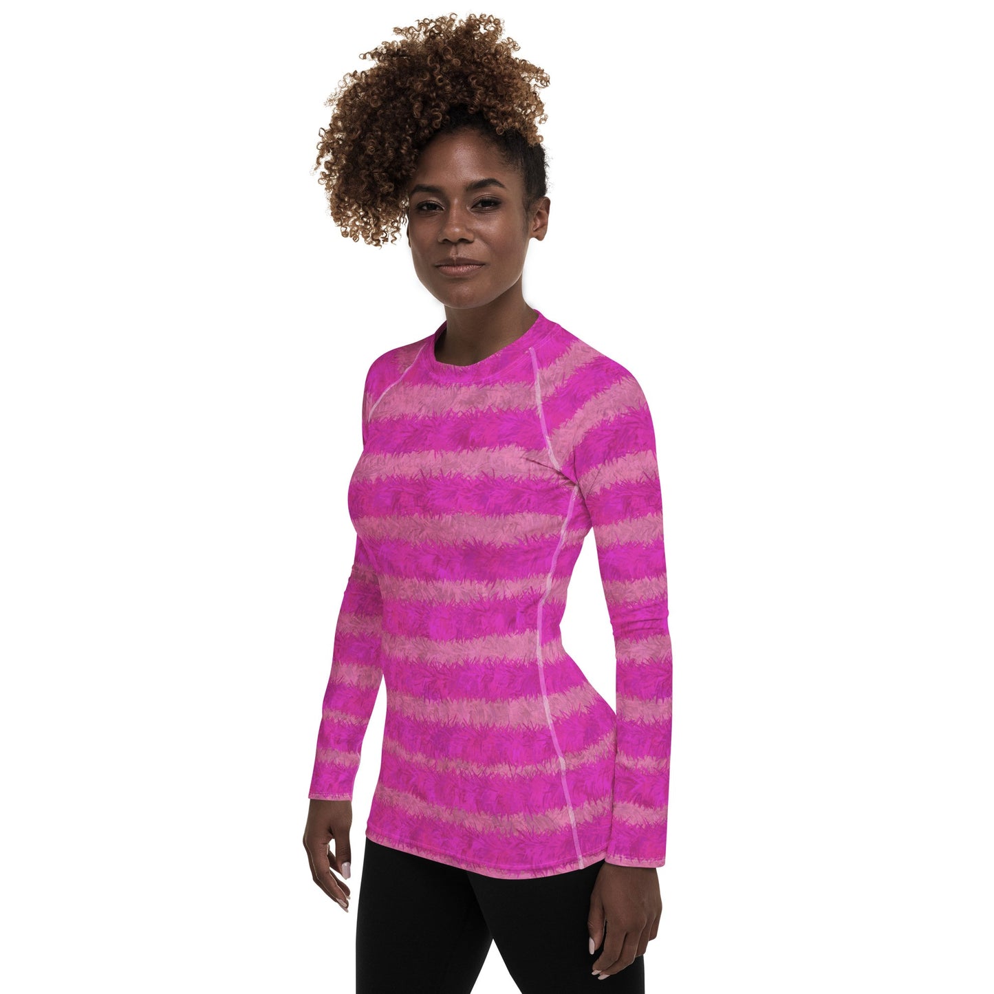 Cheshire Cat Inspired Fur Print Women's Rash Guard