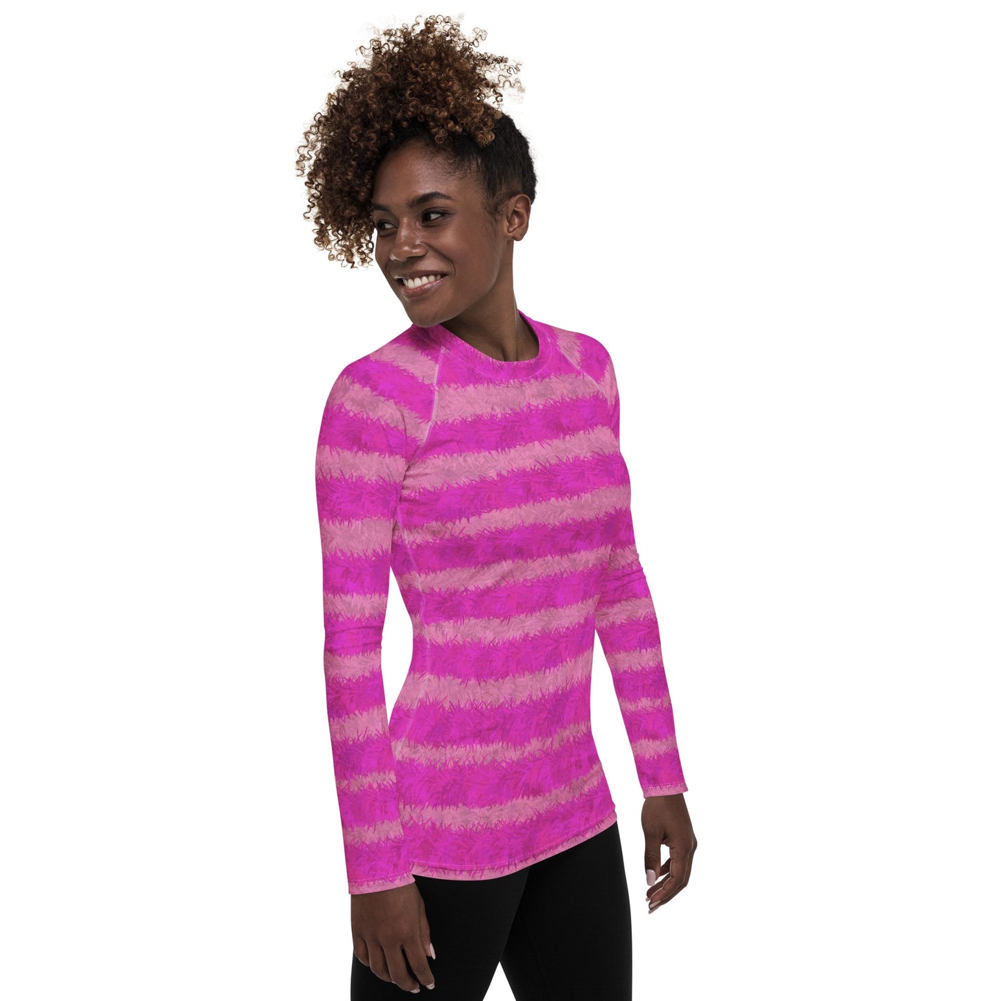 Cheshire Cat Inspired Fur Print Women's Rash Guard