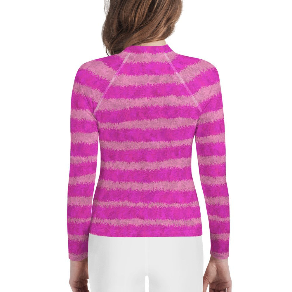 Cheshire Cat Inspired Fur Print Youth Rash Guard