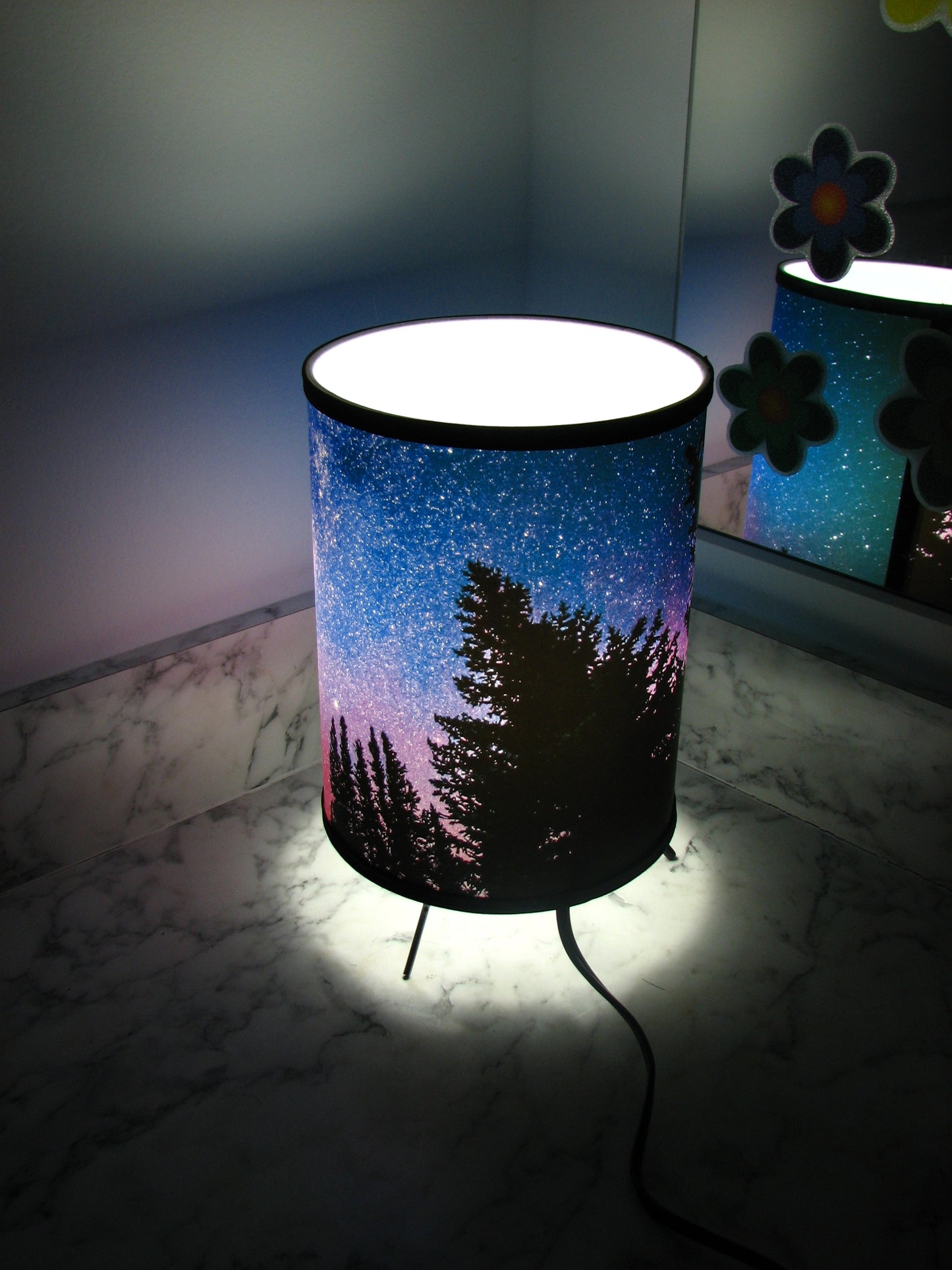 Vibrant Milky Way Printed Tripod Lamp