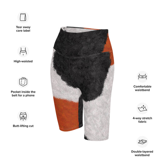 Calico Cat fur Print Biker Shorts