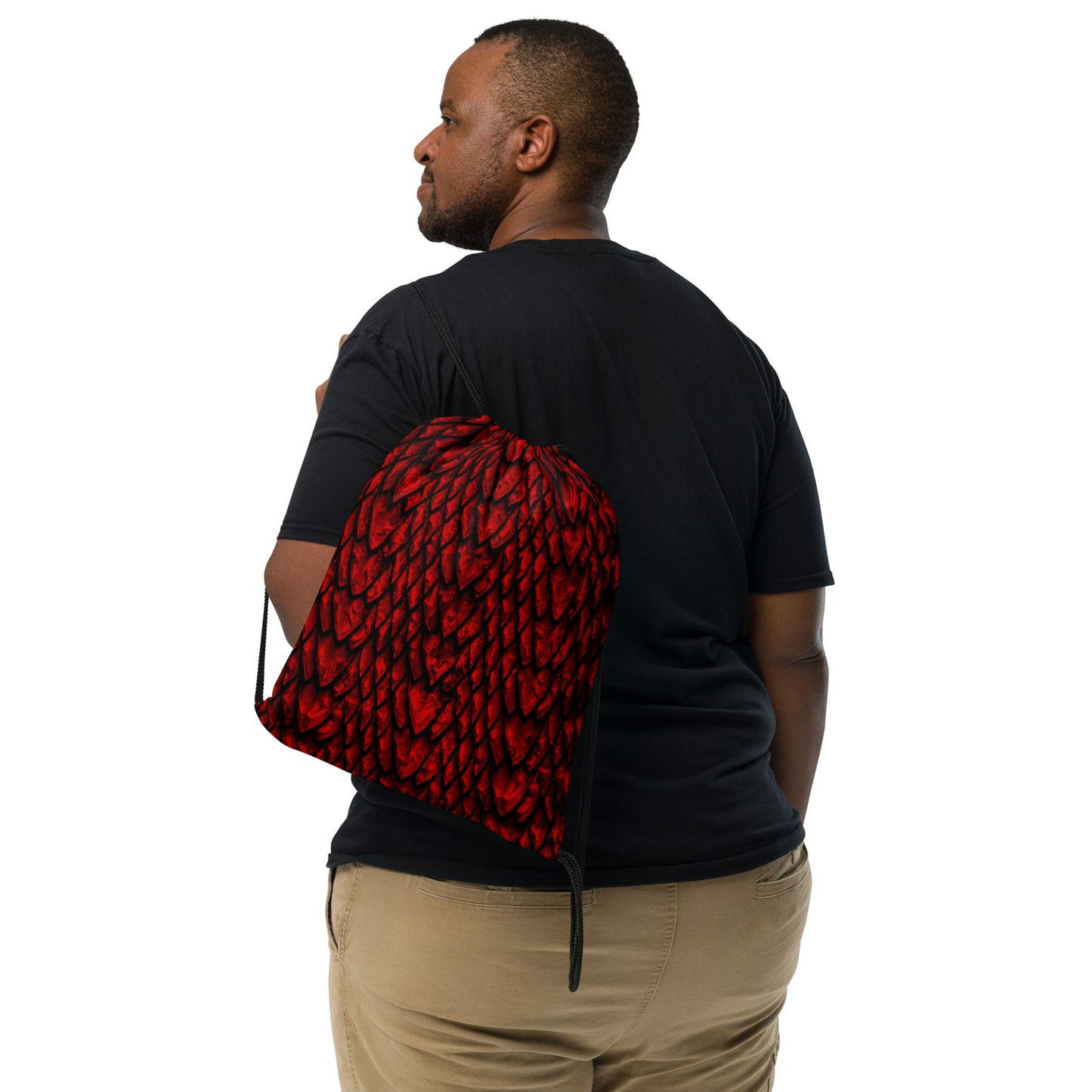 Ruby Dragon Scale Drawstring Bag