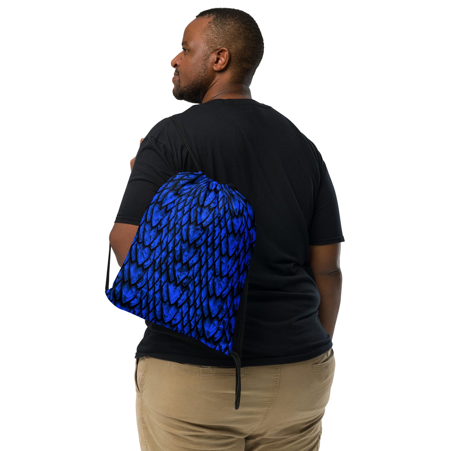 Sapphire Dragon Scale Drawstring Bag