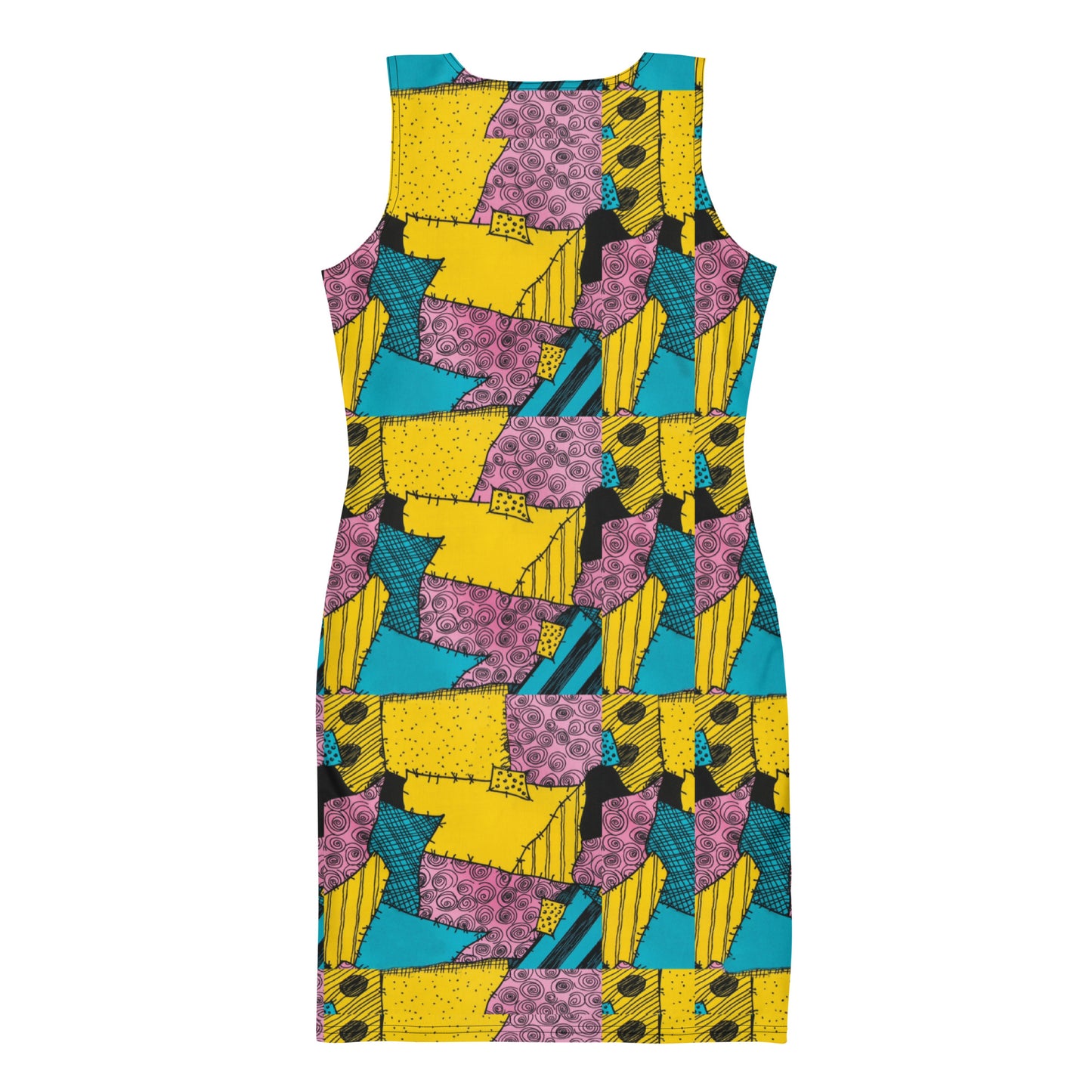 Sally Stitches Patchwork Print Sleeveless Mini Dress