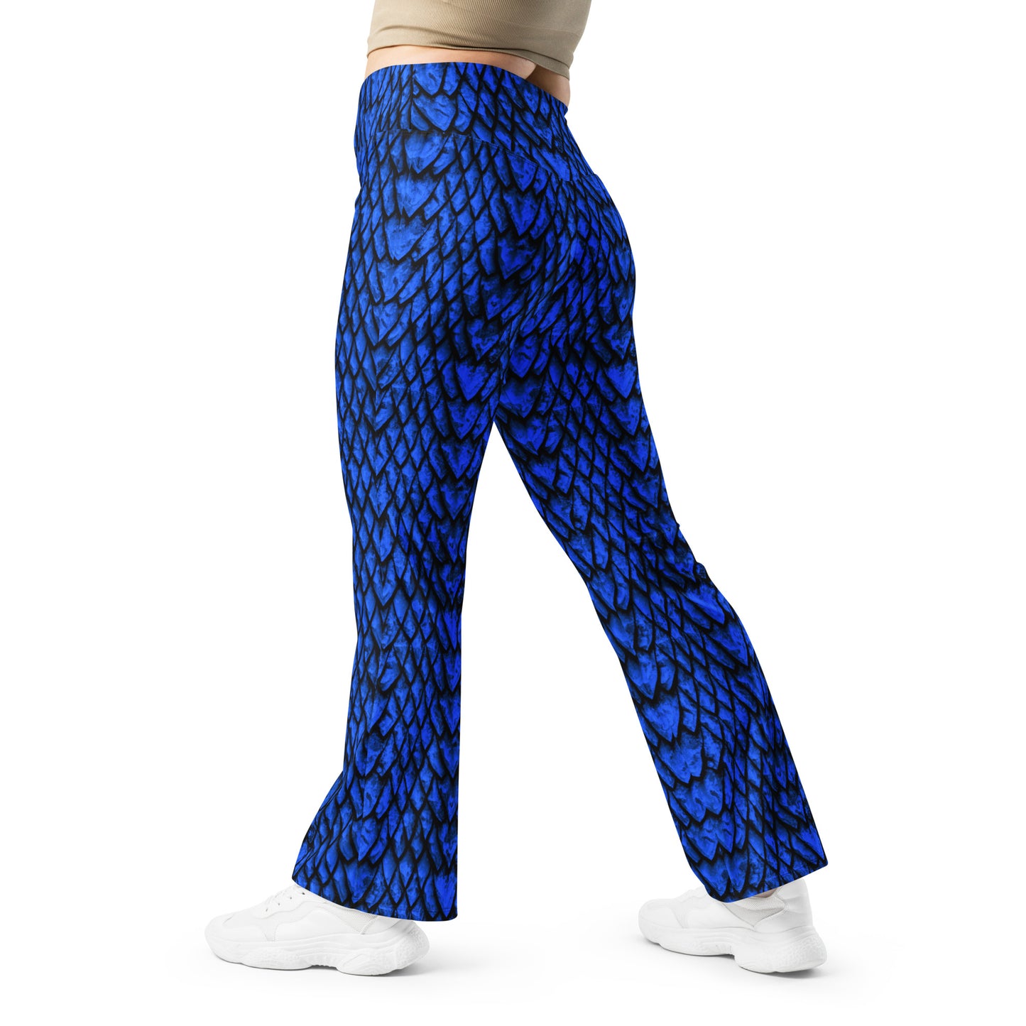 Sapphire Dragon Scale Flare Leggings