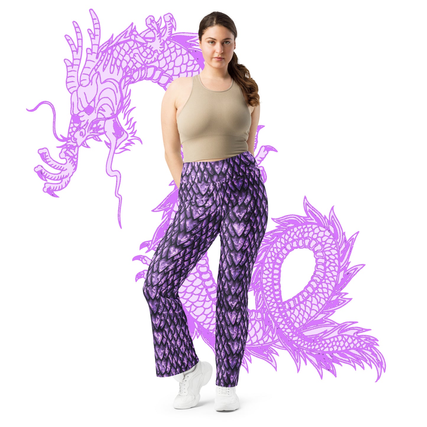 Amethyst Dragon Scale Flare Leggings