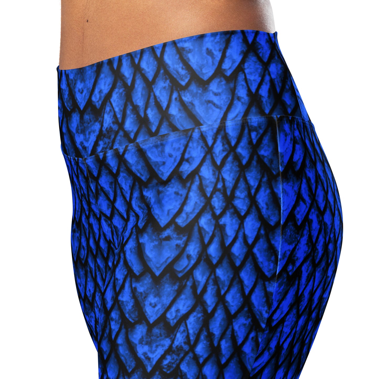 Sapphire Dragon Scale Flare Leggings