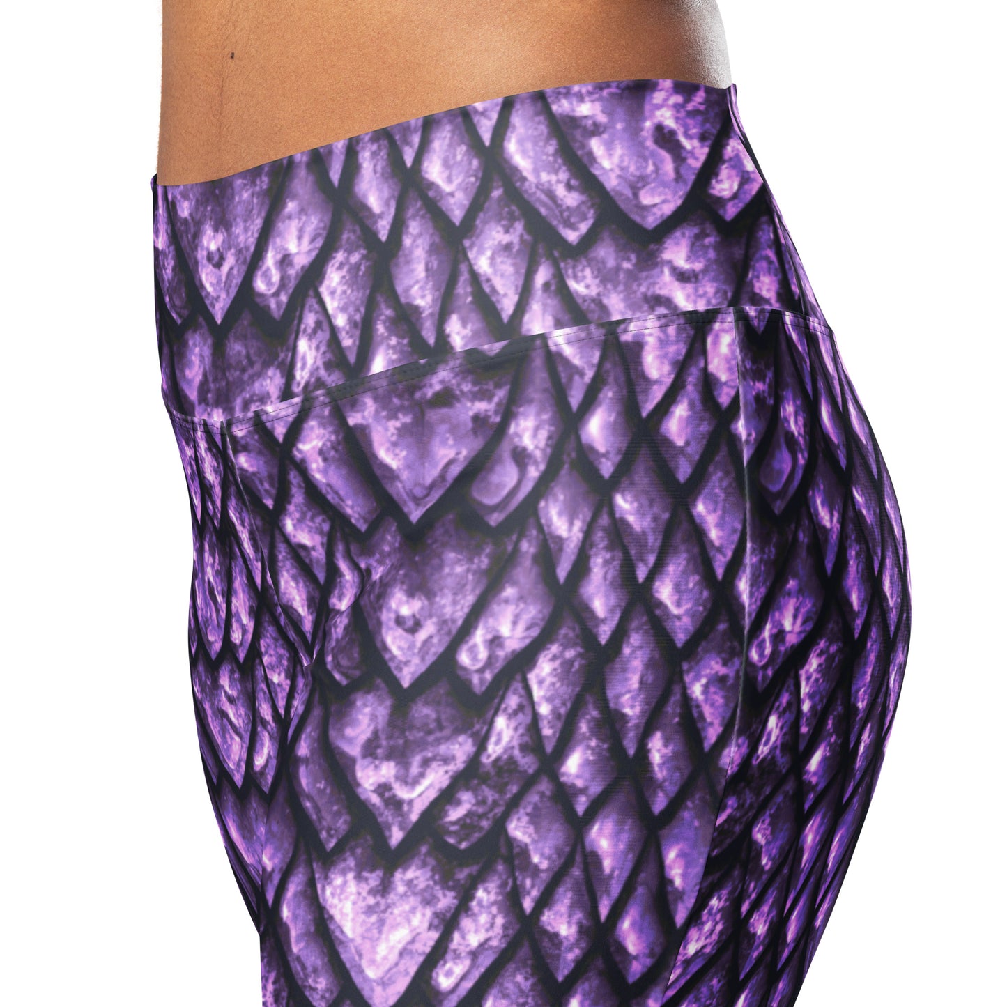 Amethyst Dragon Scale Flare Leggings