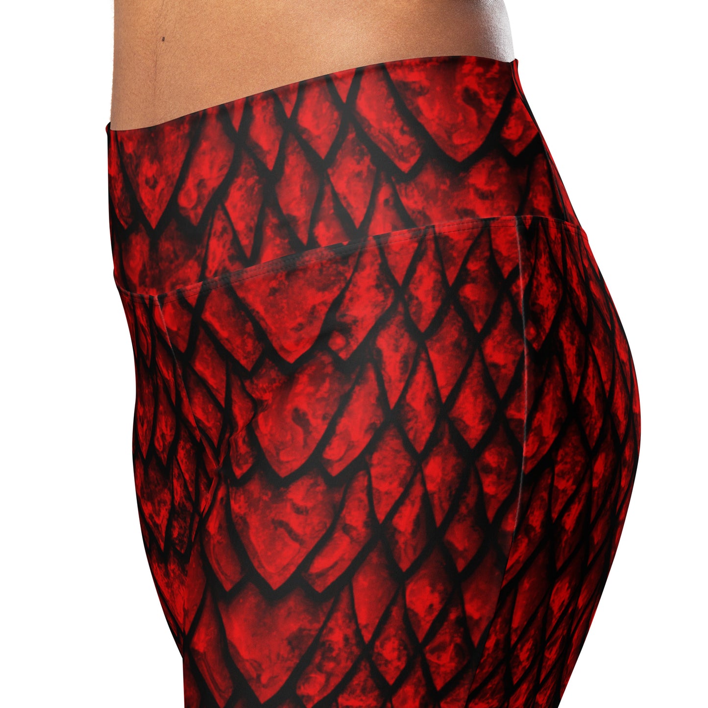 Ruby Dragon Scale Flare Leggings