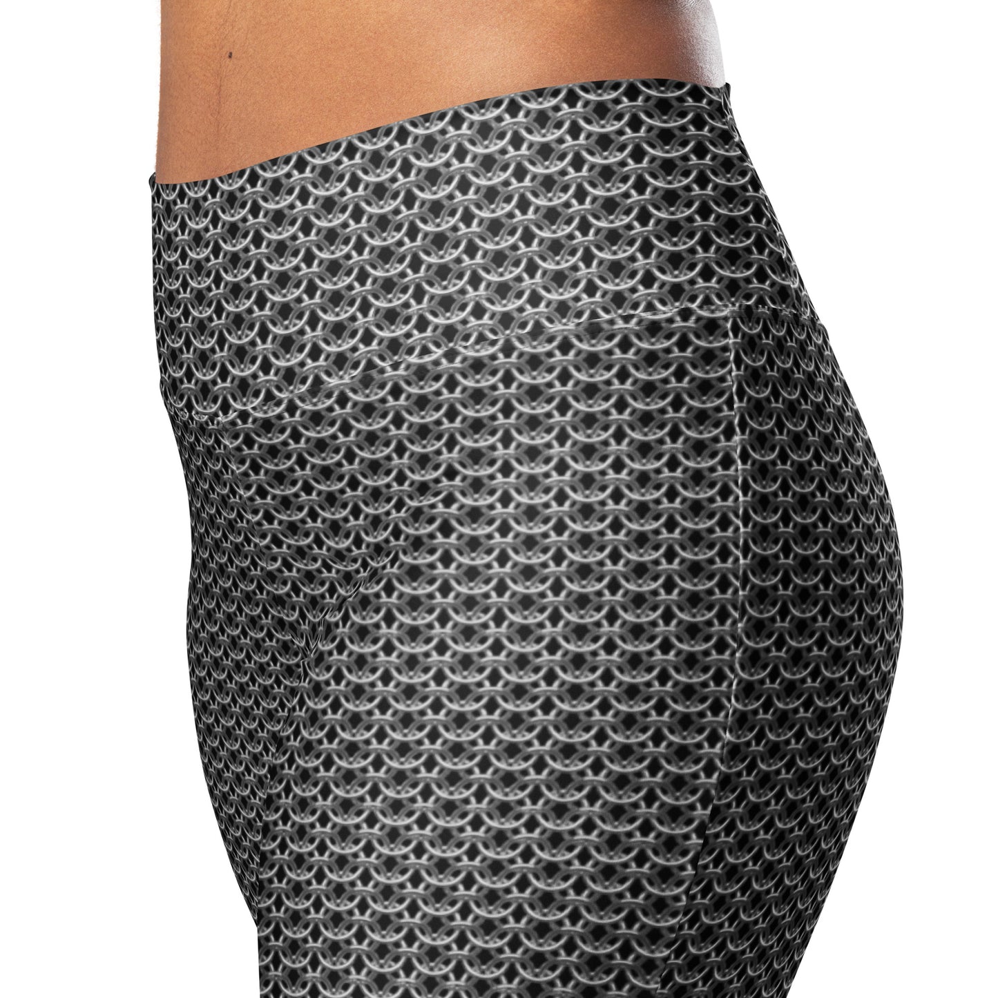 Chain Mail Print Flare Leggings