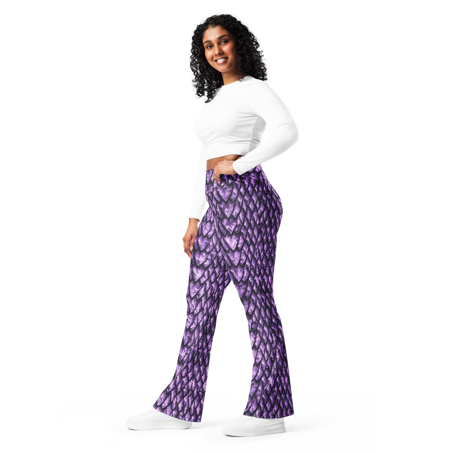 Amethyst Dragon Scale Flare Leggings