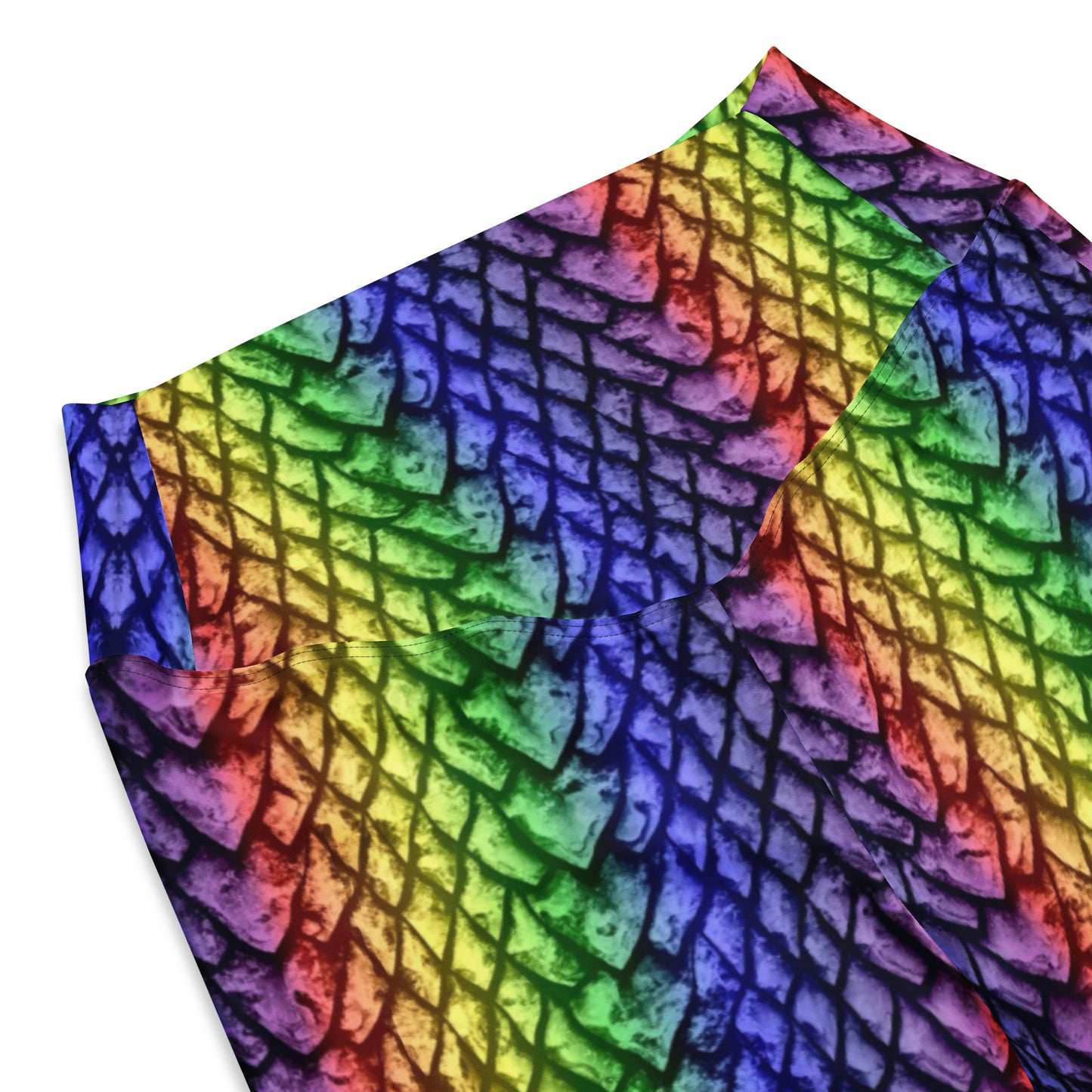 Rainbow Dragon Scales Print Flare Leggings