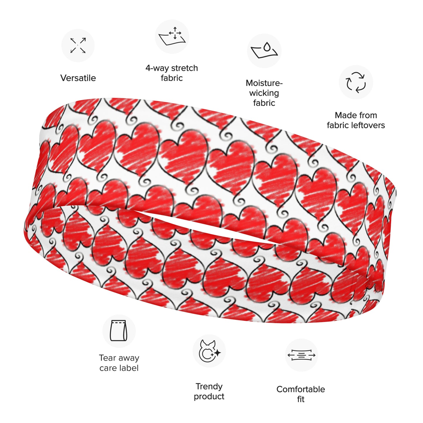 Hearts Print Headband