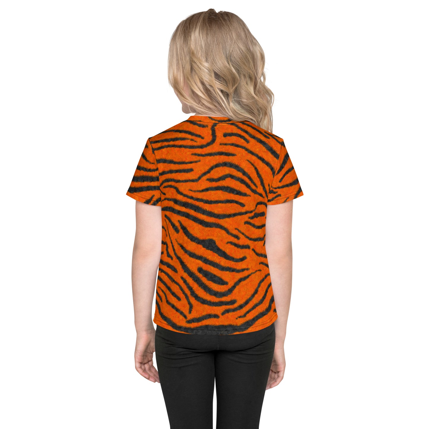 Fuzzy Tiger Stripe Print Kids' T-shirt