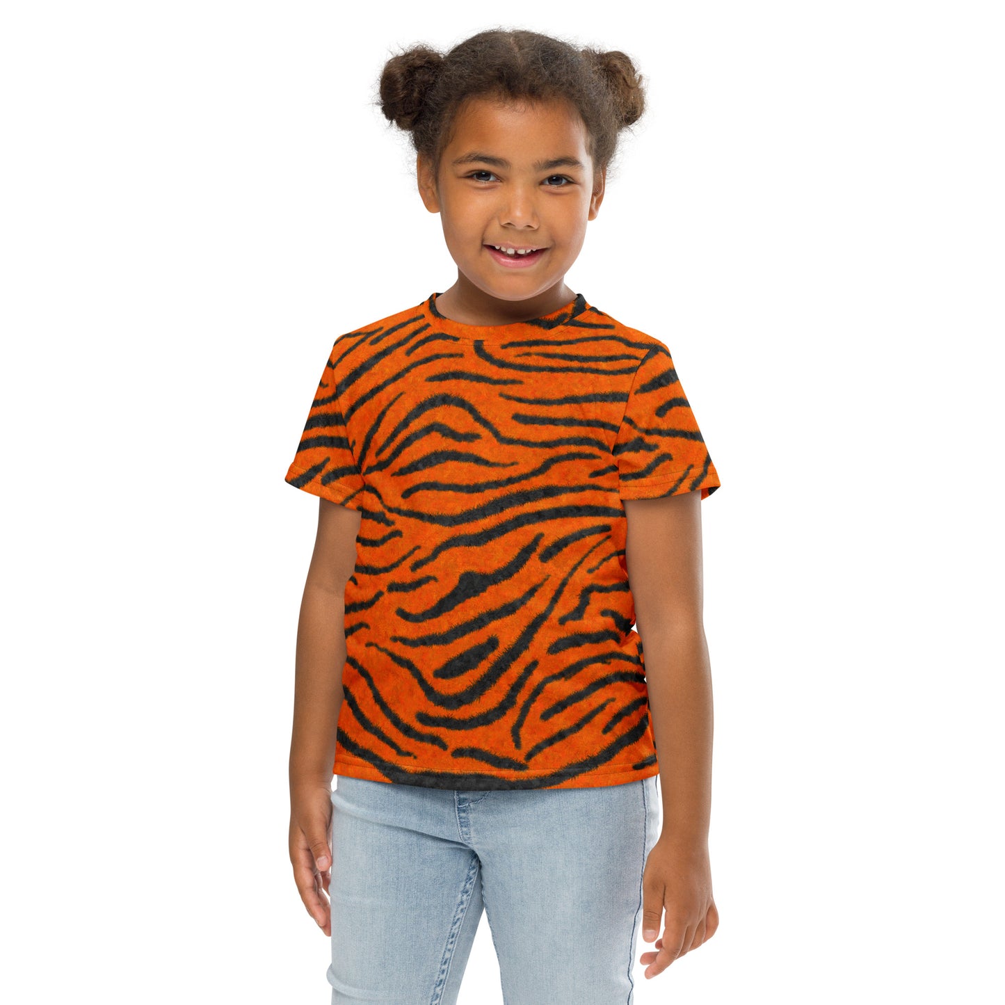 Fuzzy Tiger Stripe Print Kids' T-shirt