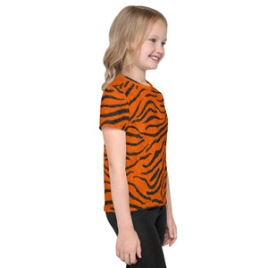 Fuzzy Tiger Stripe Print Kids' T-shirt