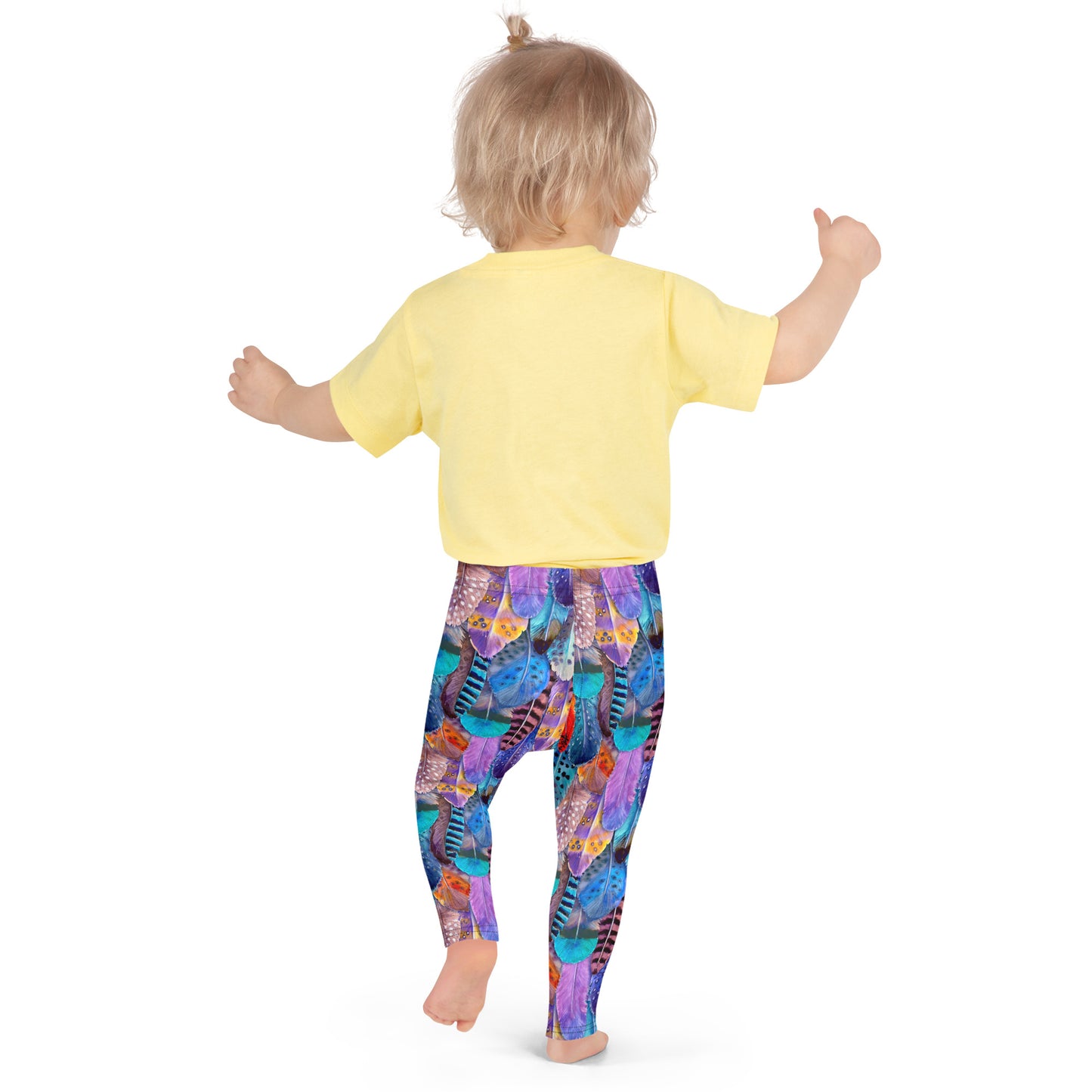 Colorful Feathers Print Kid's Leggings