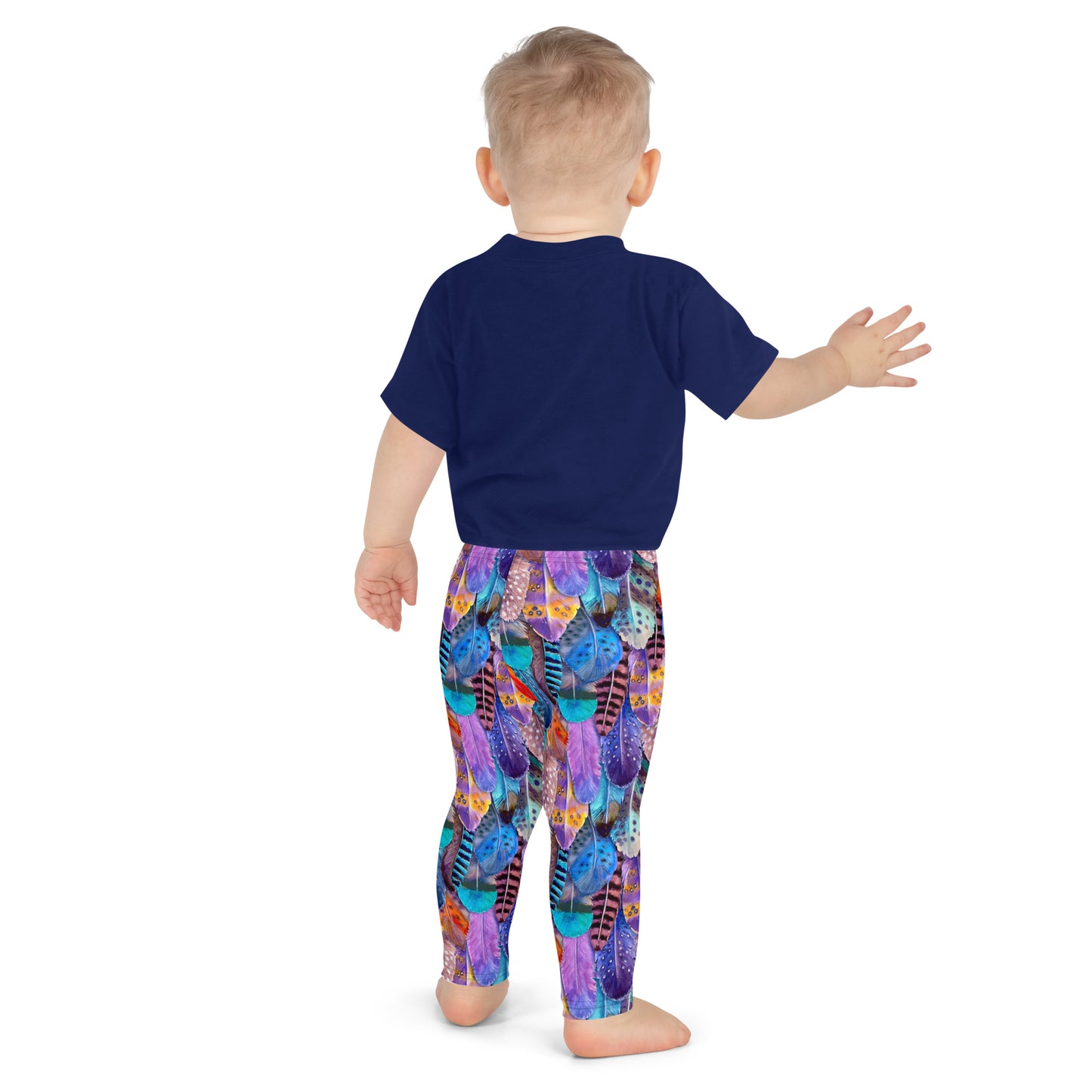 Colorful Feathers Print Kid's Leggings