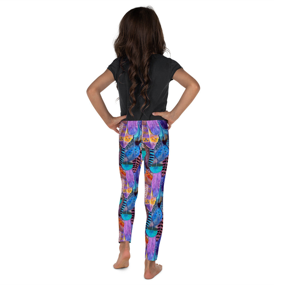 Colorful Feathers Print Kid's Leggings