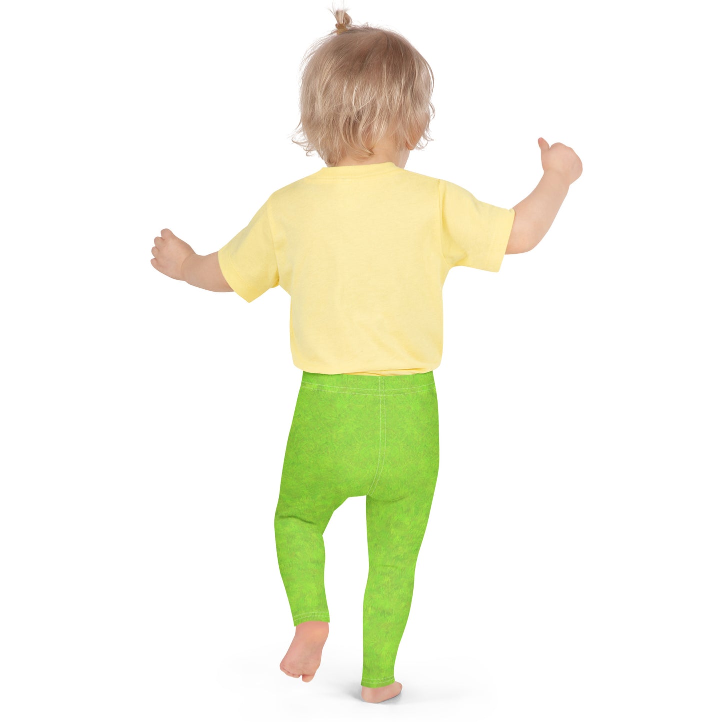 Green Fur Print Kids' Leggings