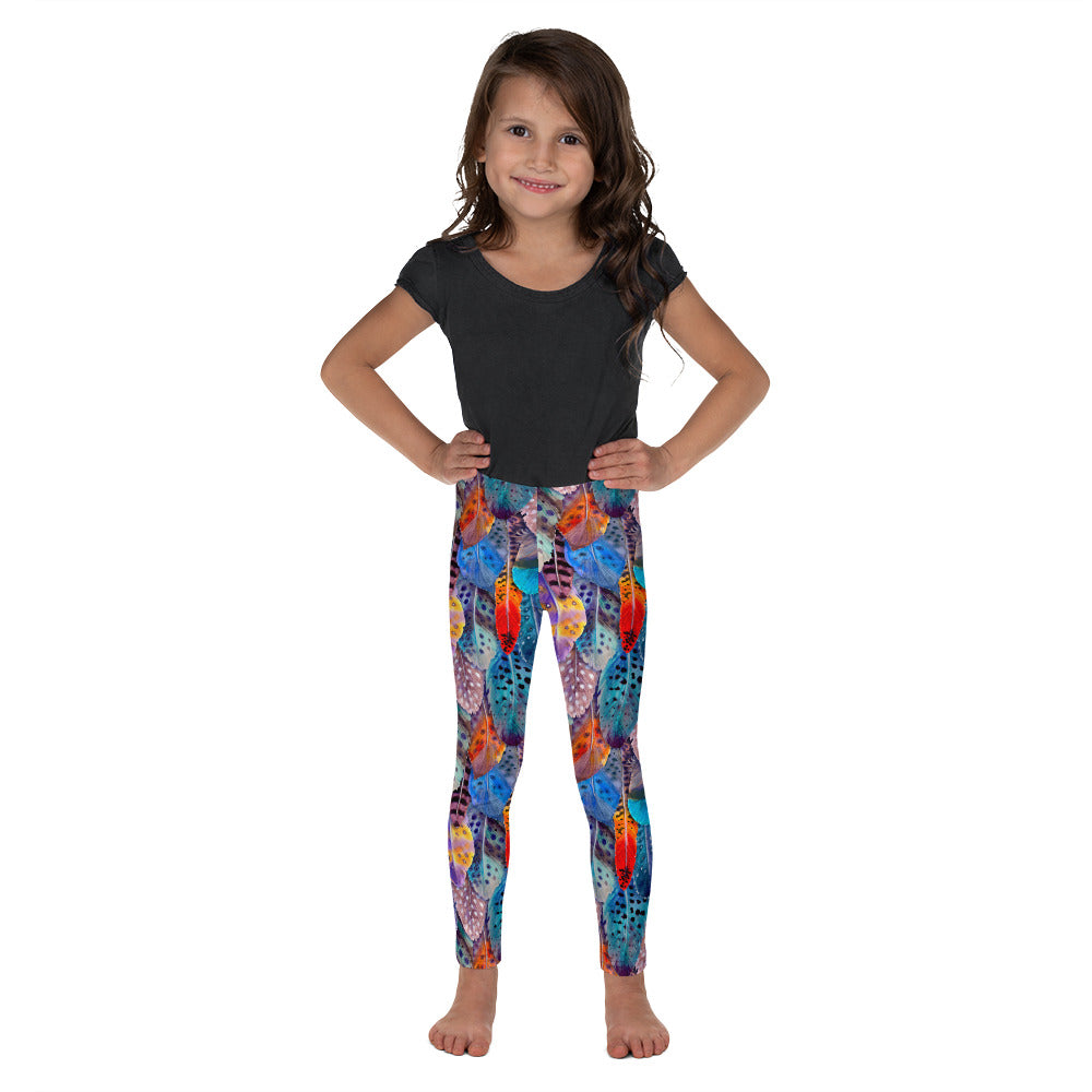 Colorful Feathers Print Kid's Leggings