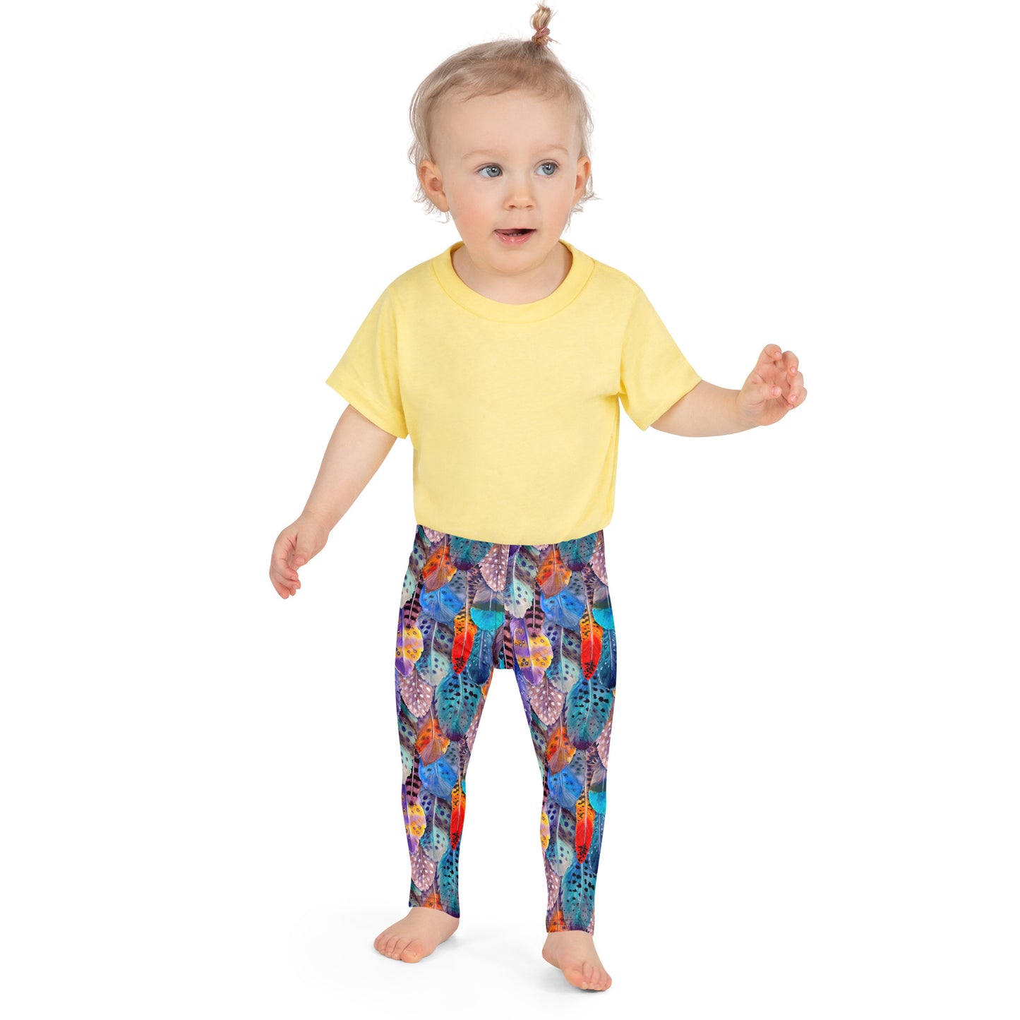 Colorful Feathers Print Kid's Leggings