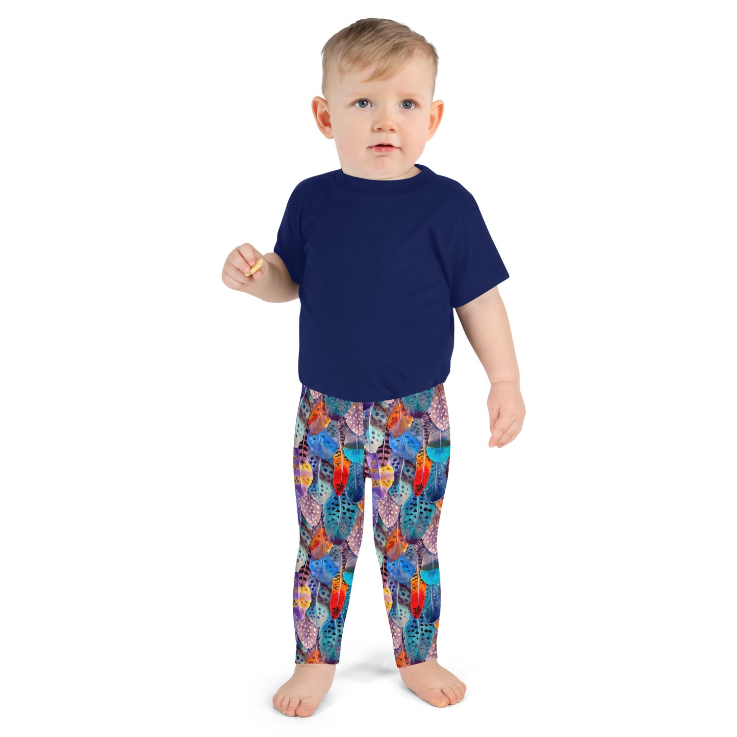 Colorful Feathers Print Kid's Leggings