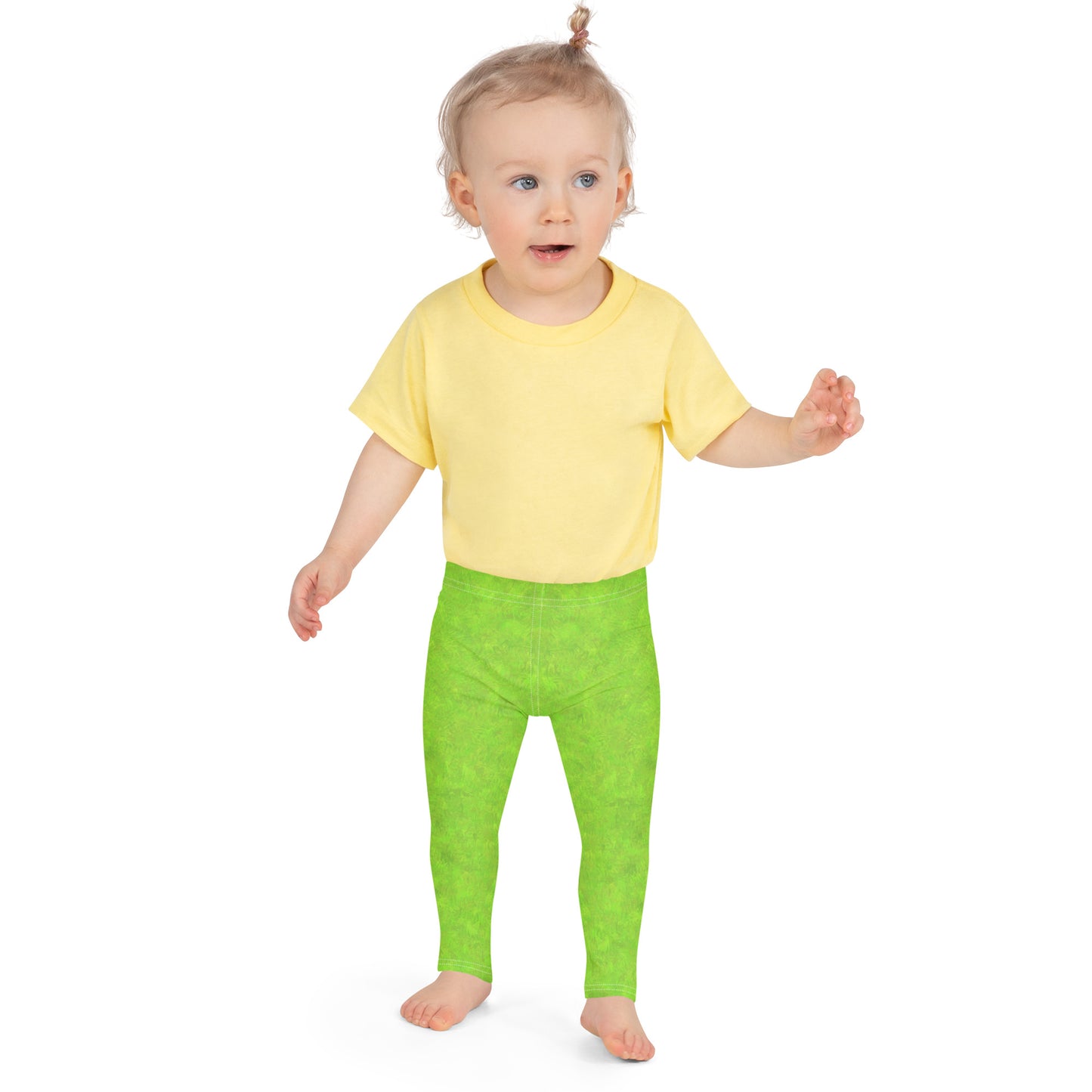 Green Fur Print Kids' Leggings