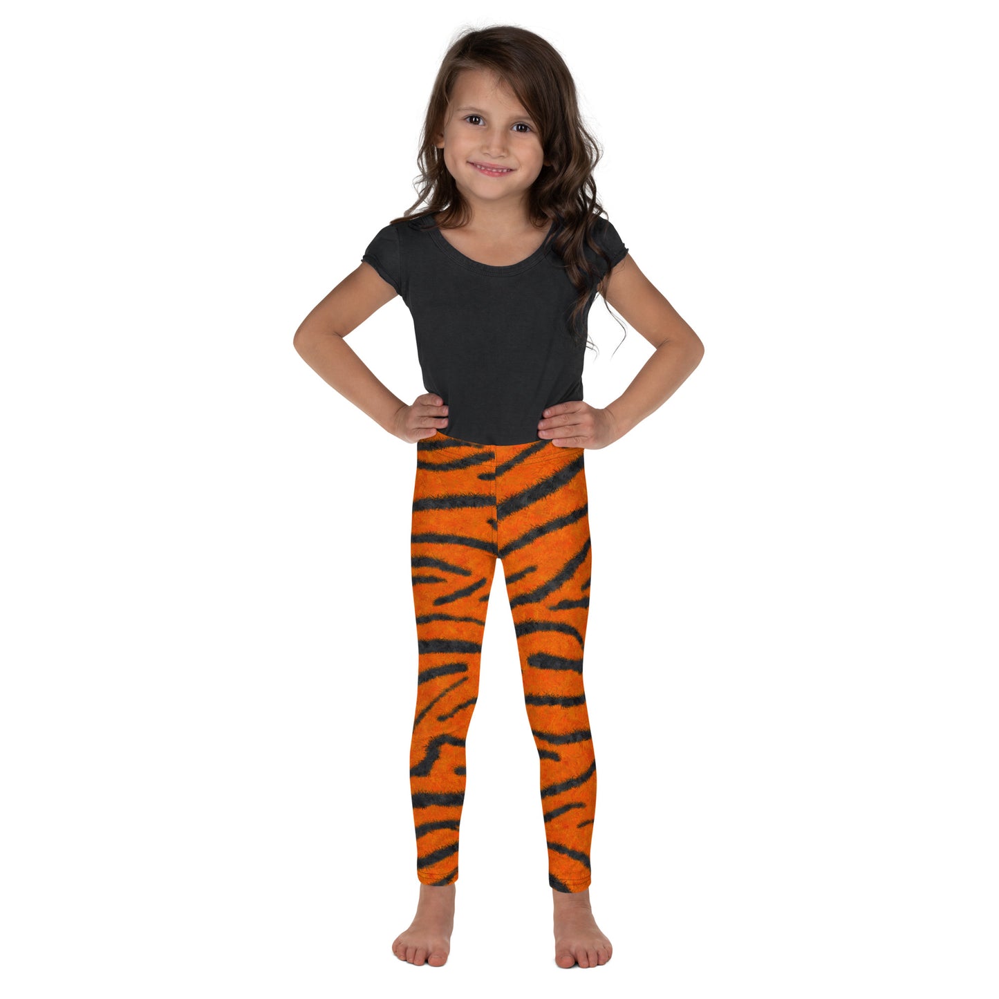 Fuzzy Tiger Stripe Print Kids' Leggings