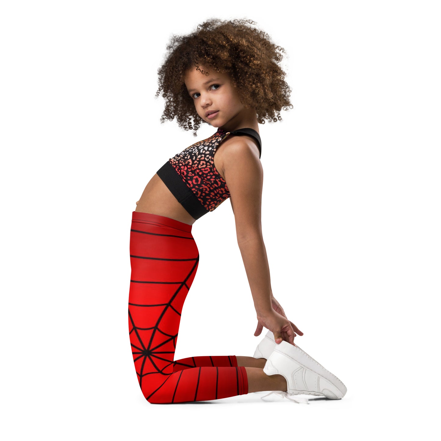 Crimson Spider Web Kids' Leggings