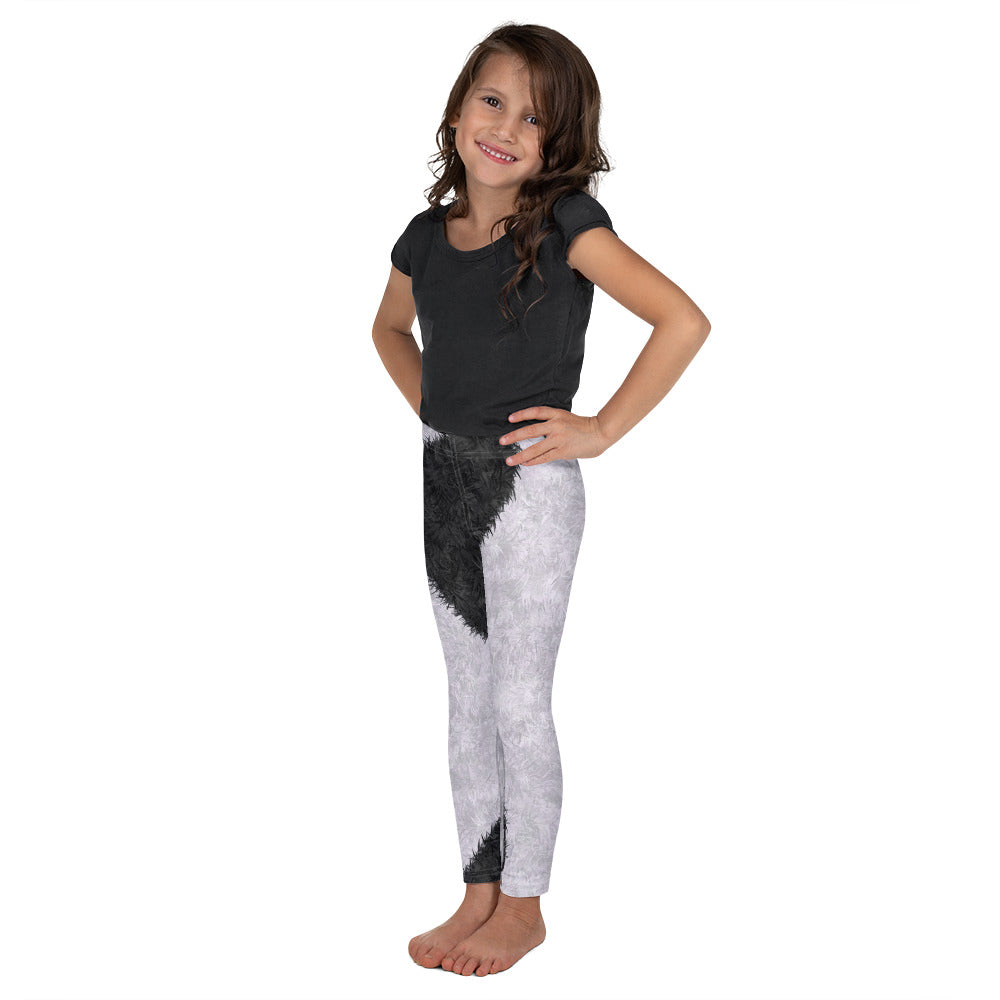 Black and White Fur Print Kids' Leggings