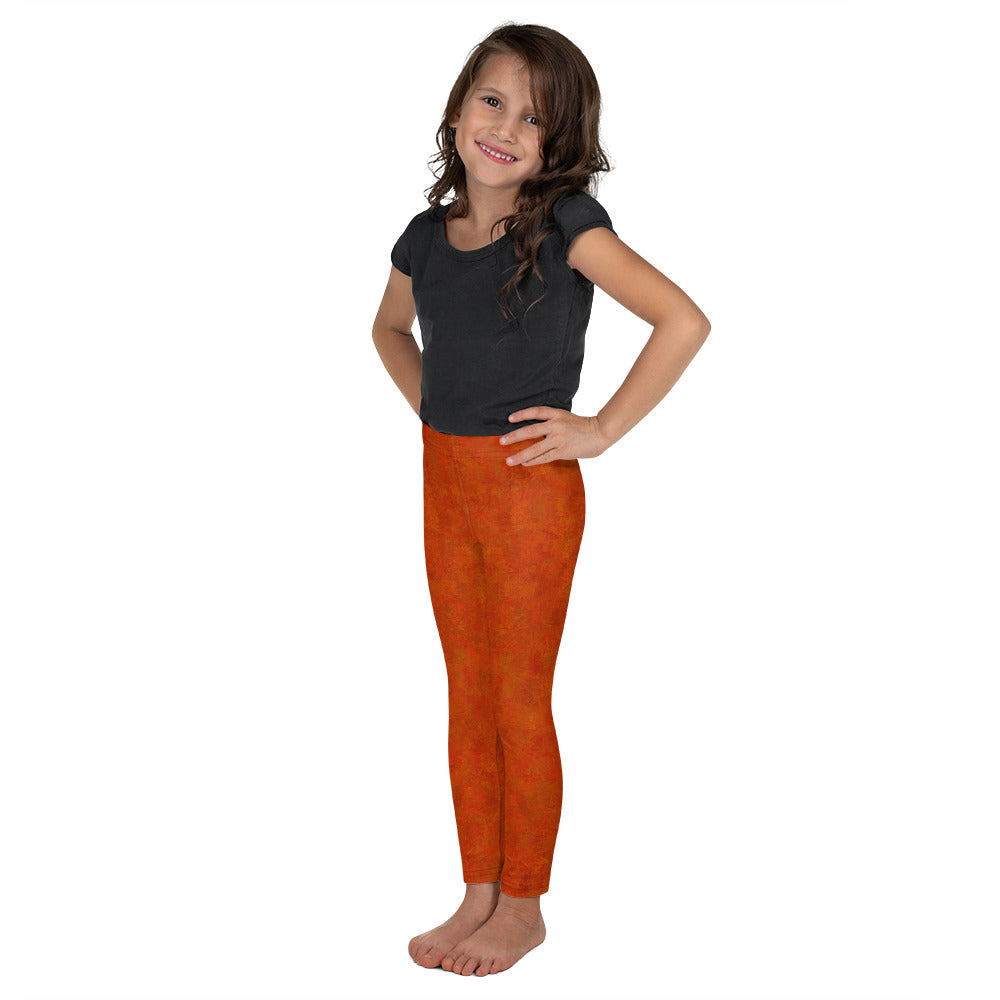 Orange Cat Fur Print Kids' Leggings