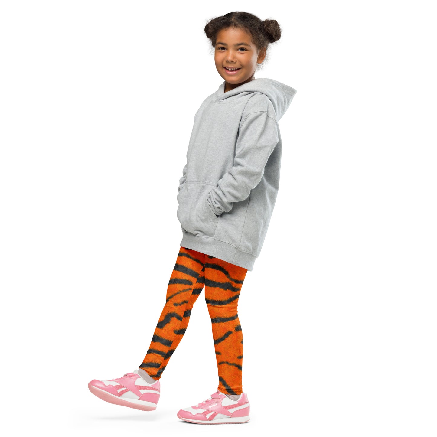 Fuzzy Tiger Stripe Print Kids' Leggings