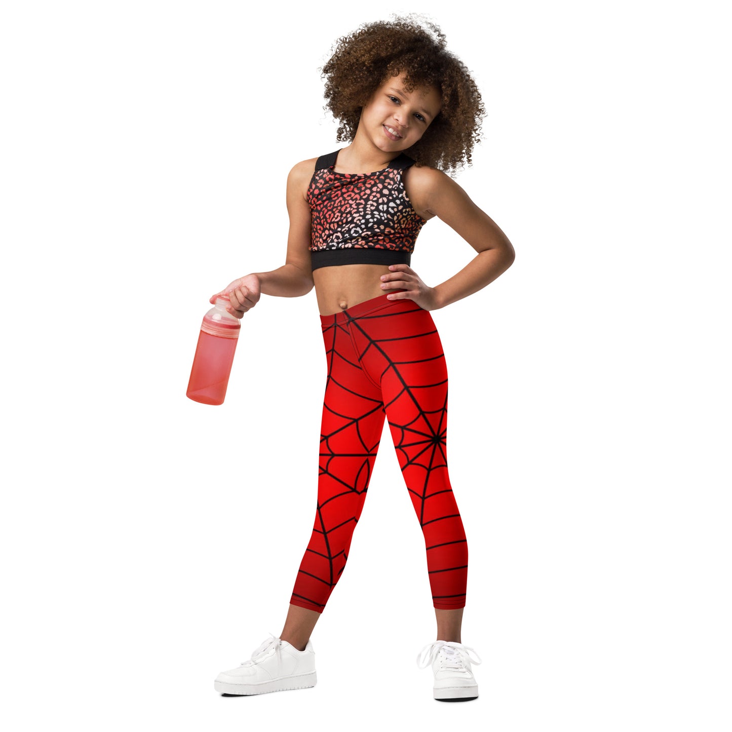 Crimson Spider Web Kids' Leggings