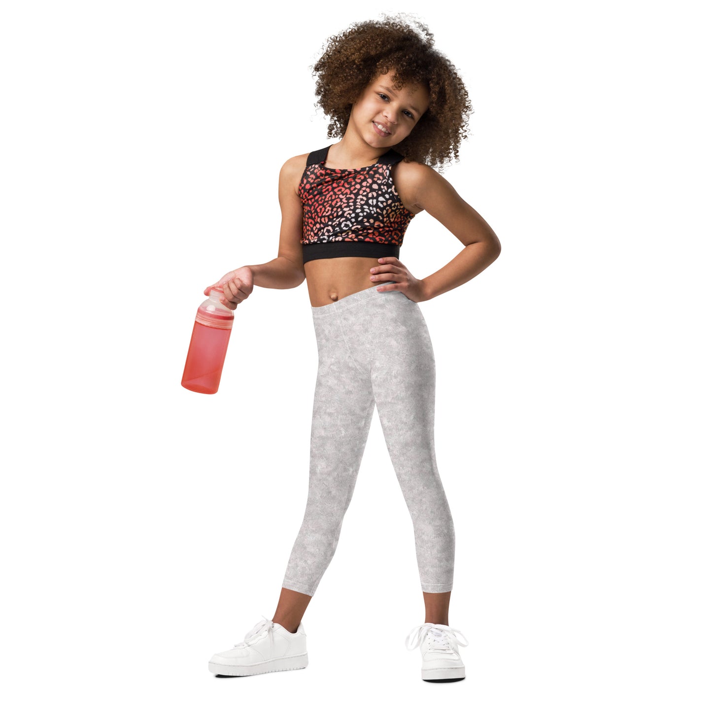 White Fur Pattern Kids' Leggings