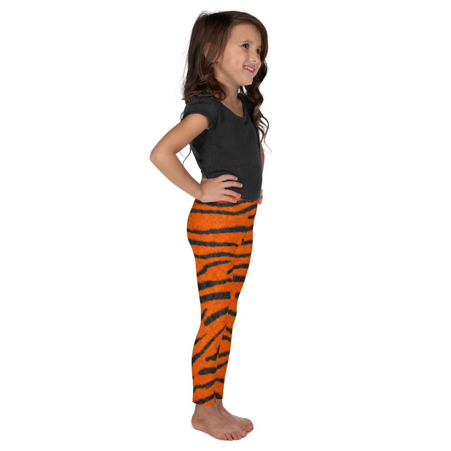 Fuzzy Tiger Stripe Print Kids' Leggings