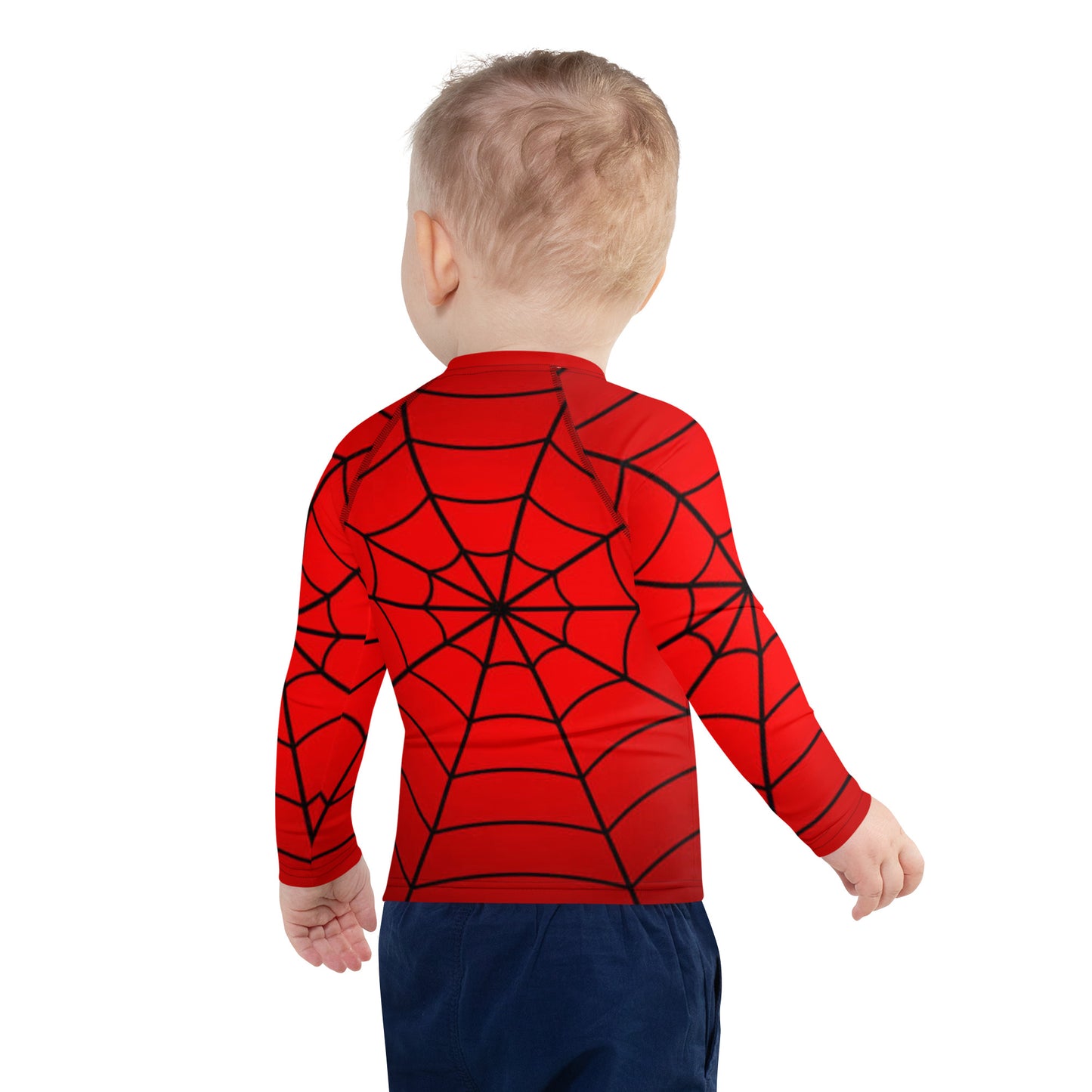 Crimson Spider Web Kids' Rash Guard