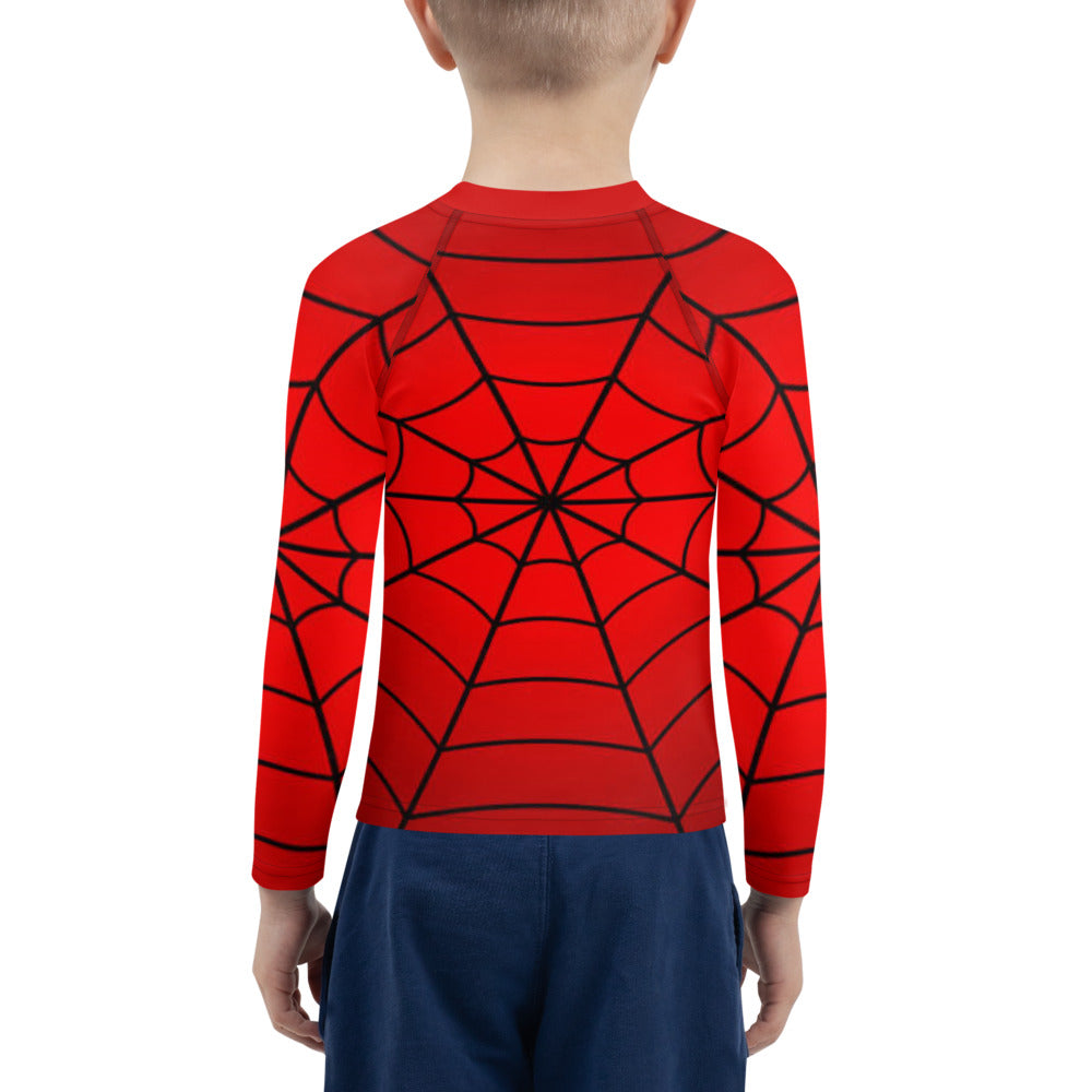 Crimson Spider Web Kids' Rash Guard