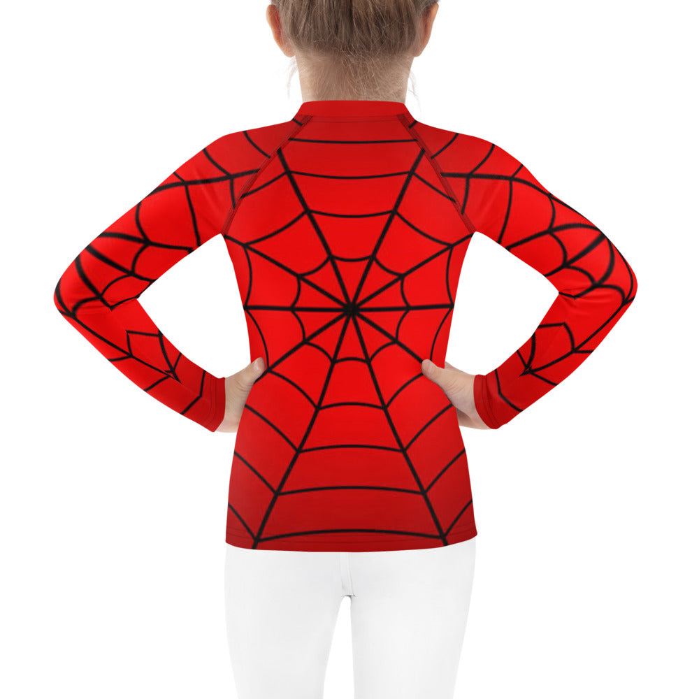 Crimson Spider Web Kids' Rash Guard